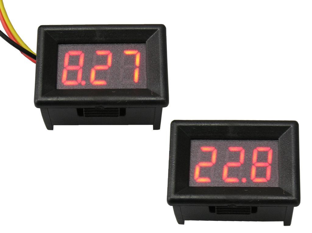 Měřidlo digitální panelové 0,1 - 100V LED displej 0.36"