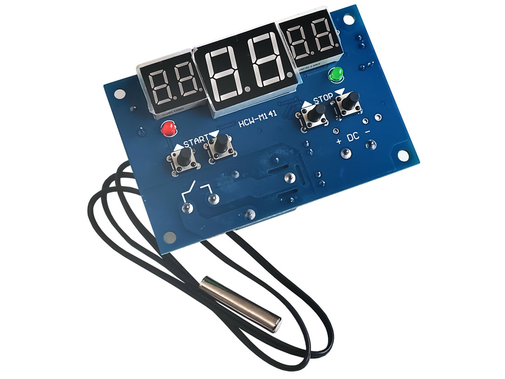 Modul digitální termostat W1401 panelový -9°C  /  +99°C napájení 12V