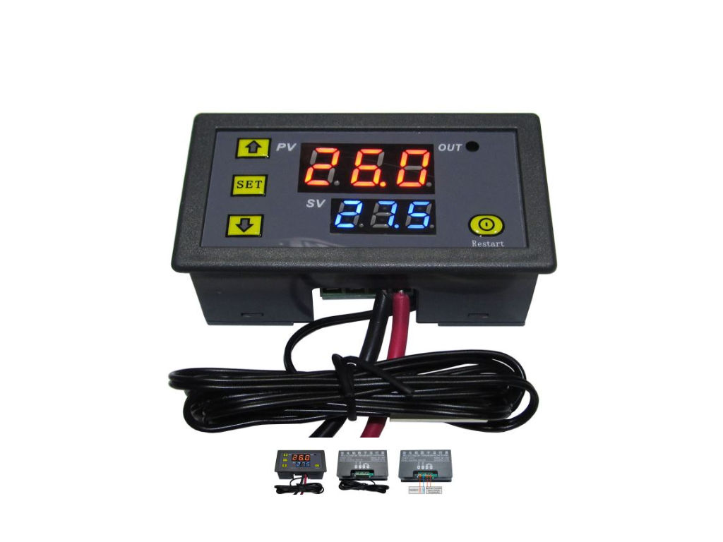 Modul digitální termostat W3230 panelový -55°C  /  +120°C napájení 230V