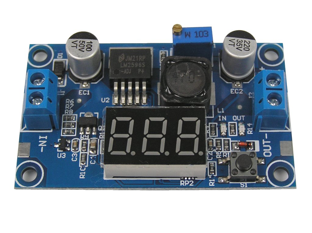 Modul nastavitelného zdroje STEP-DOWN 1,2 - 37V / 1,6A (3A) univerzální použití s displejem