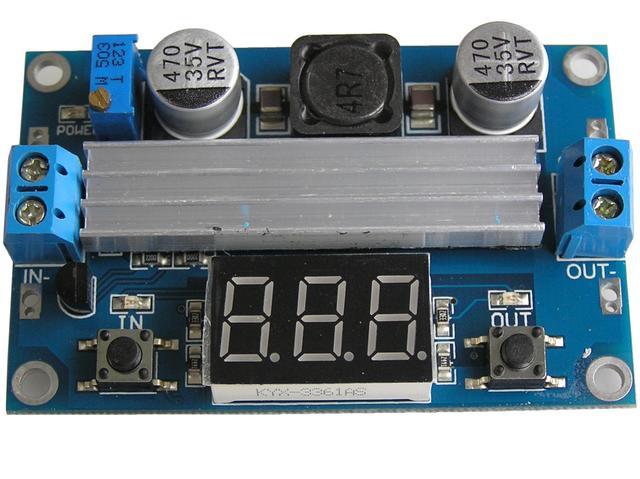 Modul nastavitelného zdroje STEP-UP 5 - 32V / 6 - 35V / 100W max.3A univerzální použití, včetně měření napětí LED displej