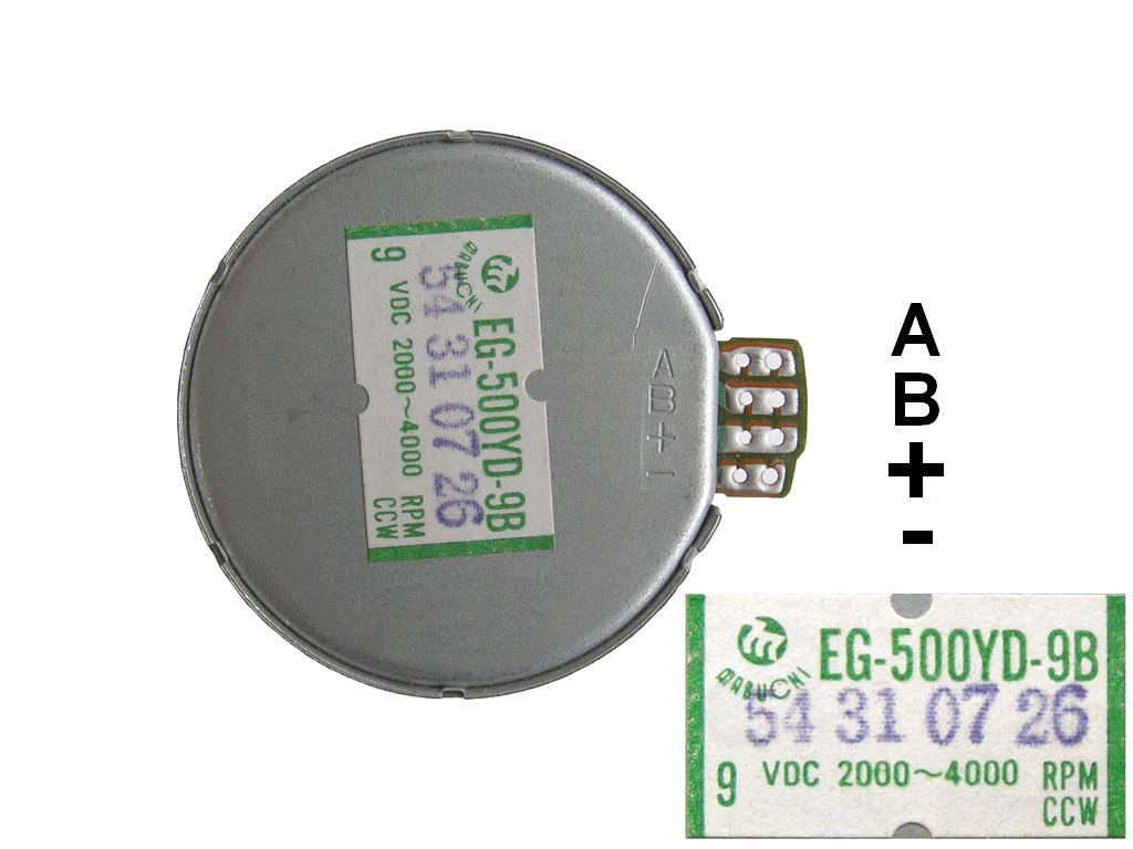 Motor magnetofonu 9V  CCW levotočivý Mabuchi EG-500YD-9B dvourychlostní
