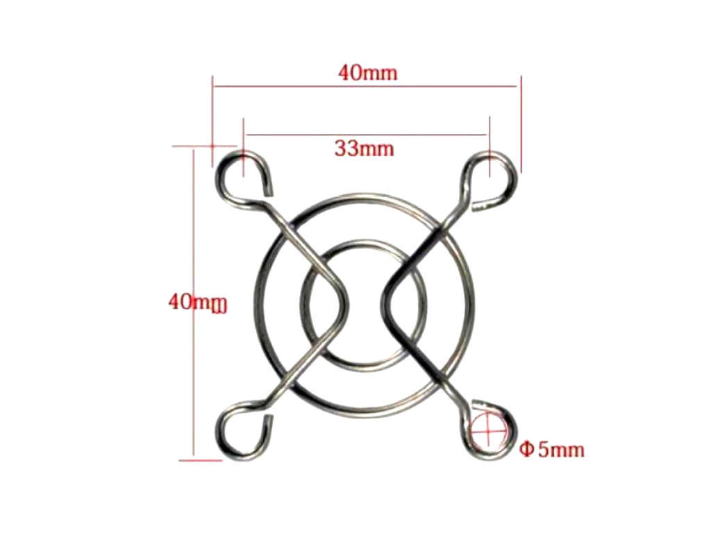 Mřížka ventilátoru, kovová 40 x 40 mm, FG-04