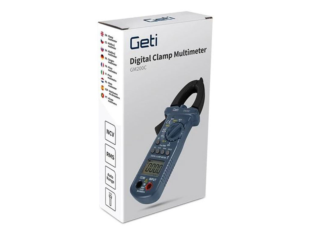 Multimetr klešťový GETI GM200C