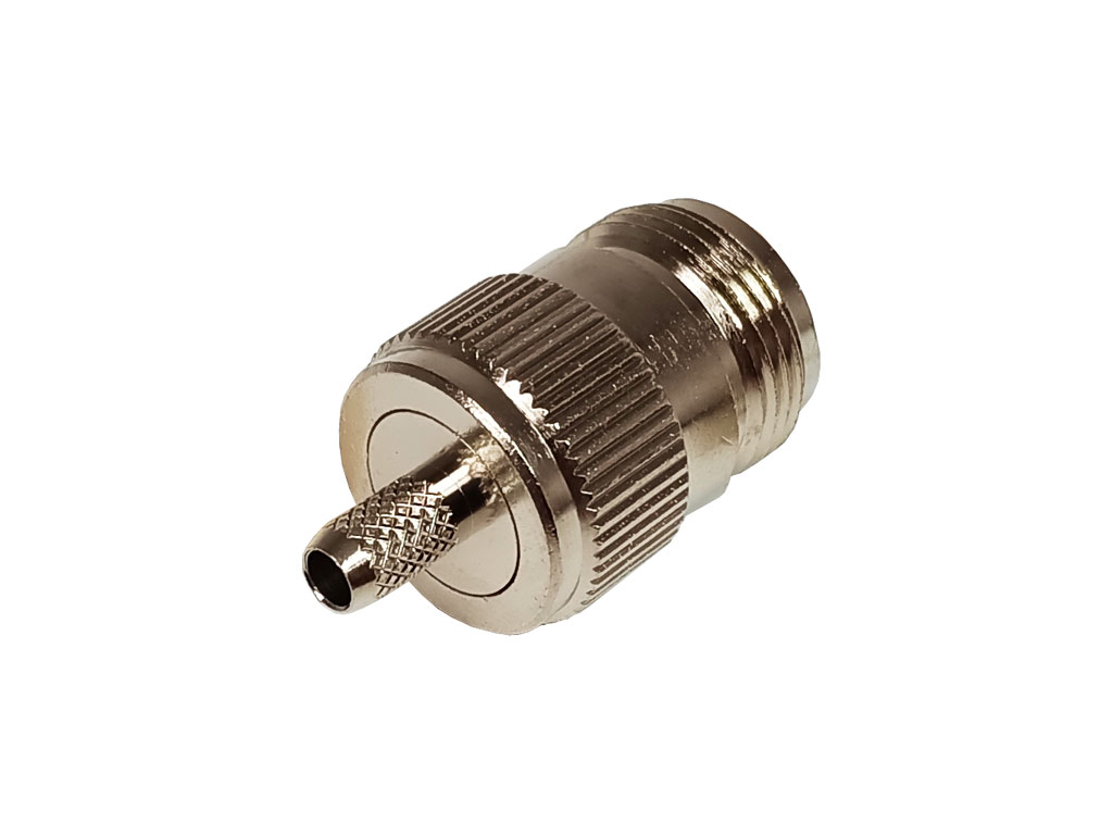 N 50Ohm. zásuvka (f) kabelová, přímá, krimpovací, pro RG58C/U, B9907, KX15, LMR195