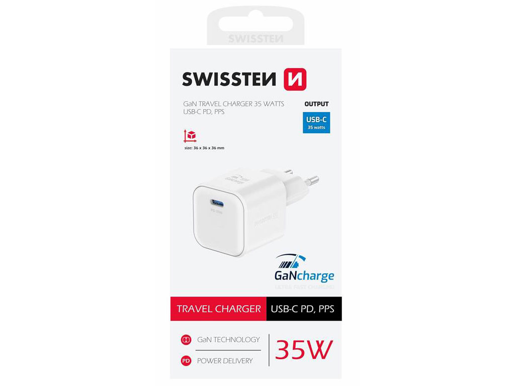 Nabíječka SWISSTEN Power Delivery USB-C bílá