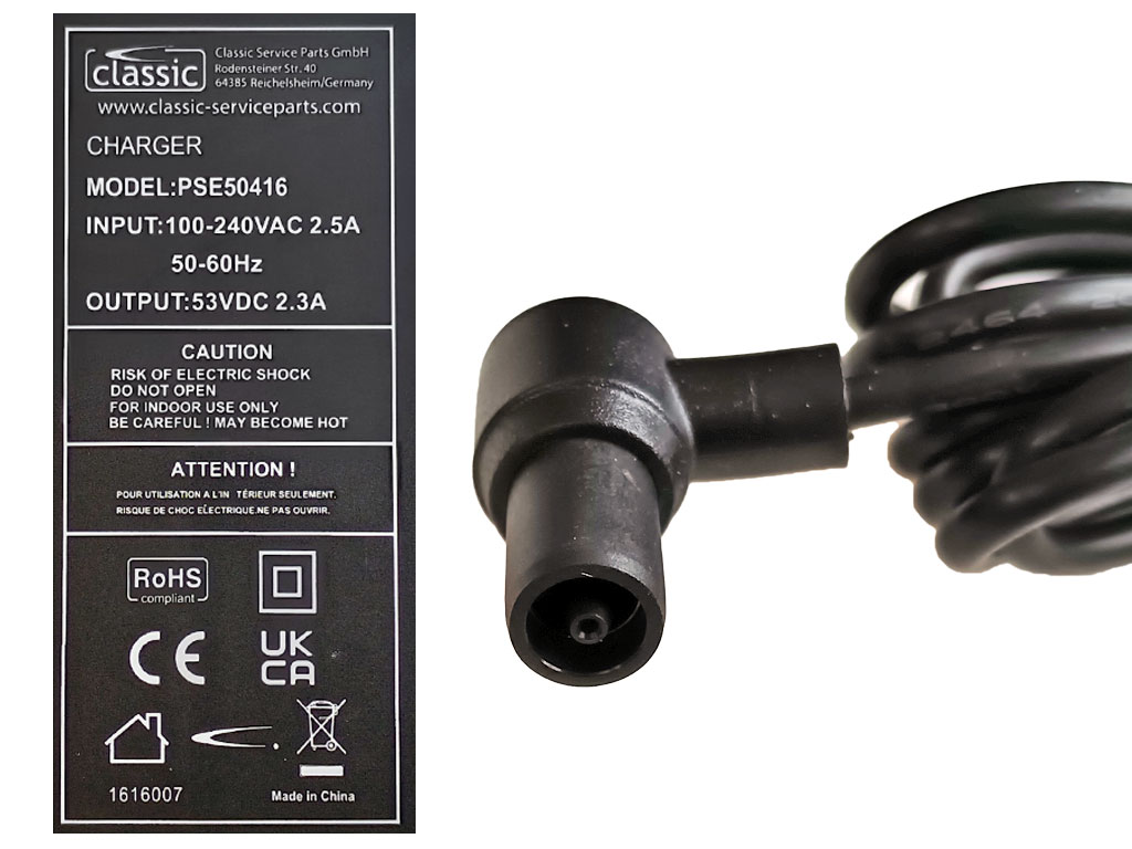 Nabíječka pro elektrickou koloběžku, skůtr Xiaomi 53V / 2.3A PSE50416 EU