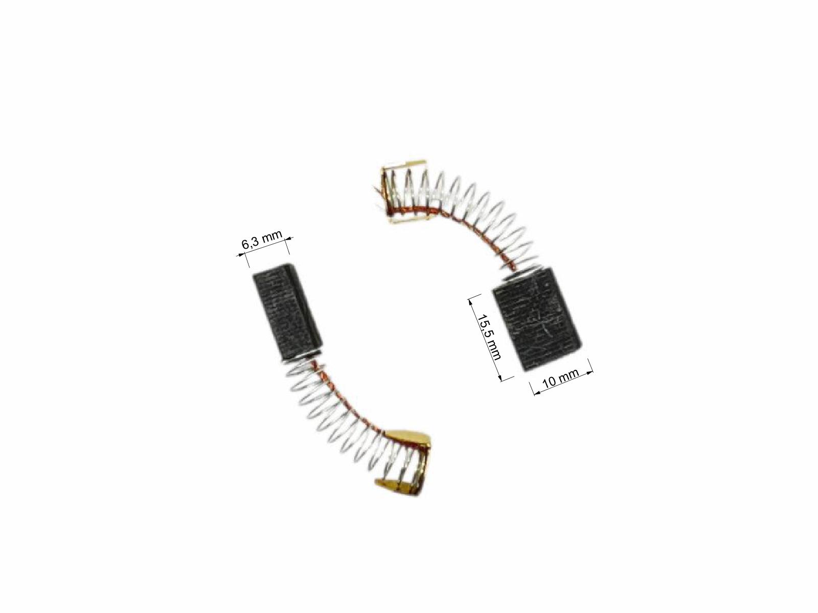 Náhradní uhlíky pro Narex 2ks, 6,3 x 10 x 15,5 mm, s pojistkou, úhlová bruská EBU 15, EZ 12, EVP 16 uhlíky do elektromotorů