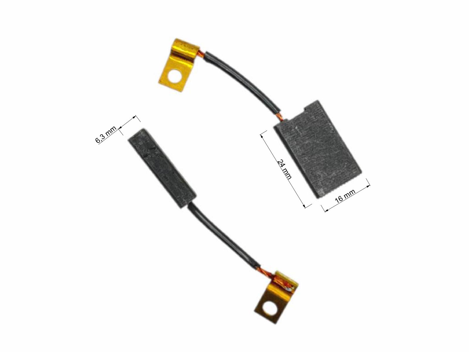 Náhradní uhlíky pro Narex 2ks, 6,3 x 16 x 24 mm, EBU18-23 s očkem, 66627024, uhlíky do elektromotor rozbrušky 