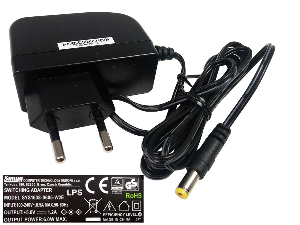 Napaječ univerzální impulzní  5V / 1.2A, konektor 5.5x2.1mm