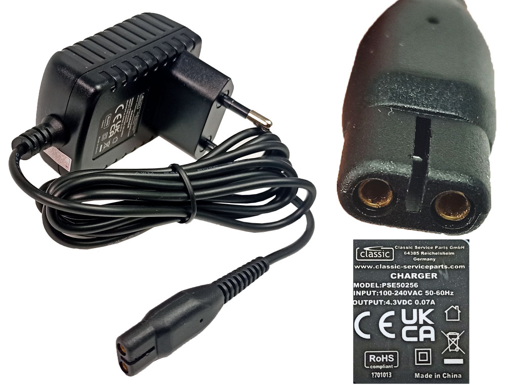 Napájecí adaptér včetně kabelu pro holící strojek / zastřihávač Philips 4,3V / 0,07A