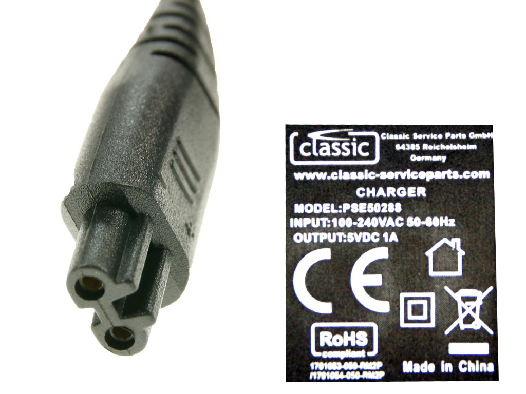 Napájecí adaptér včetně kabelu pro holící strojek / zastřihávač REMINGTON 5V / 1A