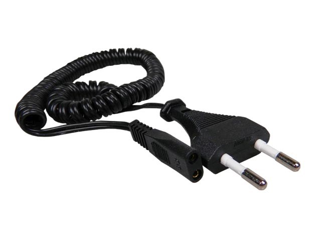 Napájecí kabel k holícímu strojku Braun, Philips, 1.8m černý kroucený 