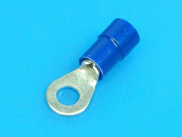 Očko M4 na kabel, krimpovací - modré