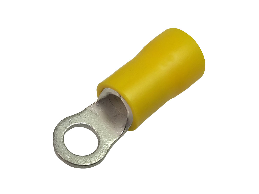 Očko M4 na kabel, krimpovací - žluté