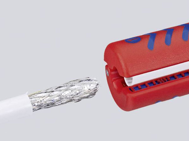 Odstraňovač izolace kruhový vhodný pro koaxiální kabely, KNIPEX 16 60 100 SB