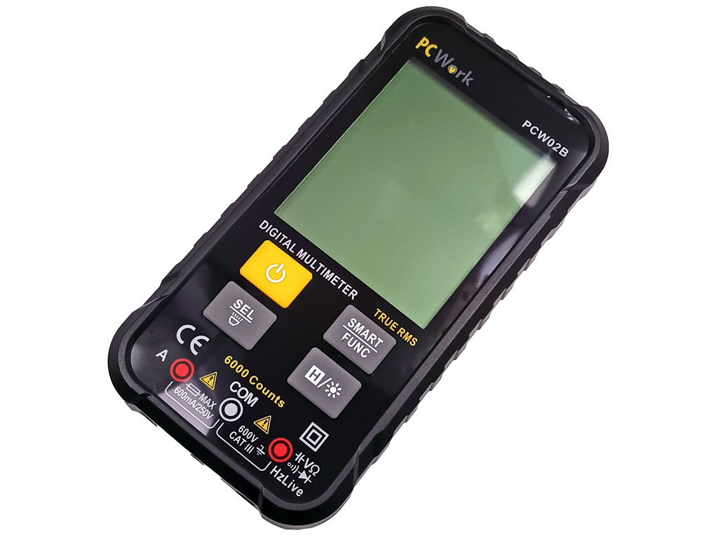 PCW02B smart, digitální multimetr, automatická volba rozsahů (auto range), True RMS, 6000 counts, NCV, CAT III 600 V