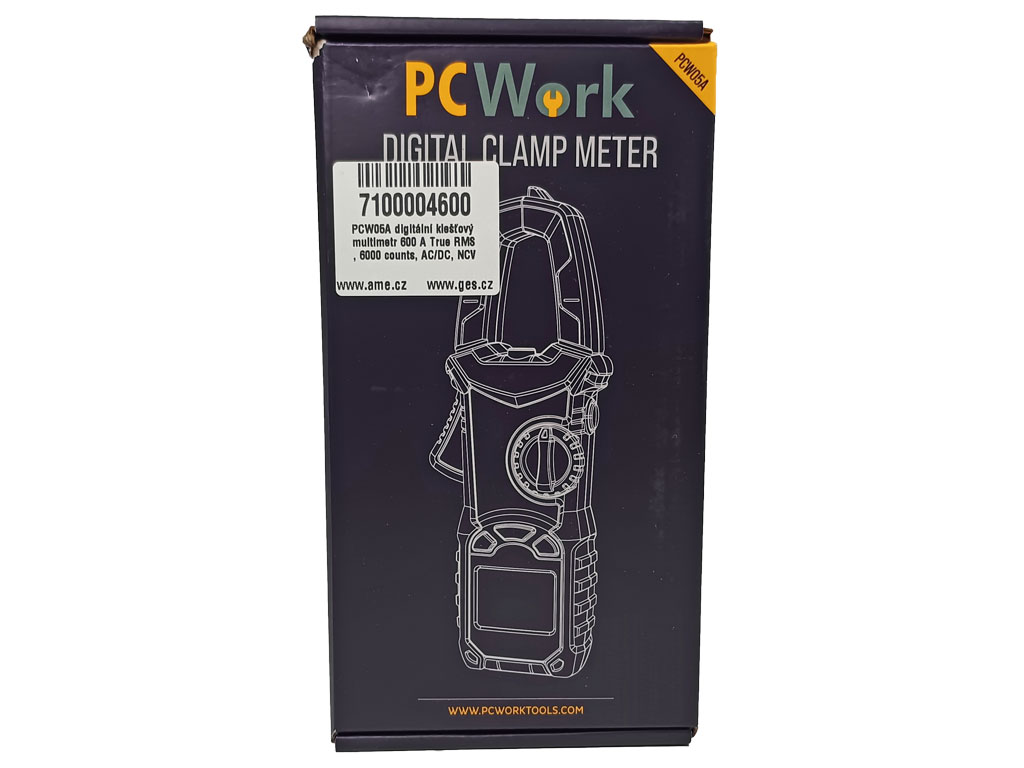 PCW05A digitální klešťový multimetr 600 A True RMS, 6000 counts, AC/DC, NCV