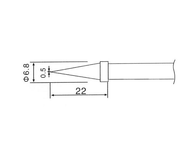 Pájecí hrot C1-2 pr. 0.5mm (ZD-30C, ZD-99, ZD99, ZD-8906, ZD-8906L)