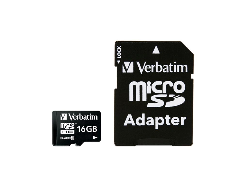 Paměťová karta MicroSDHC 16GB CLASS10 VERBATIM 44082 + SD adapter
