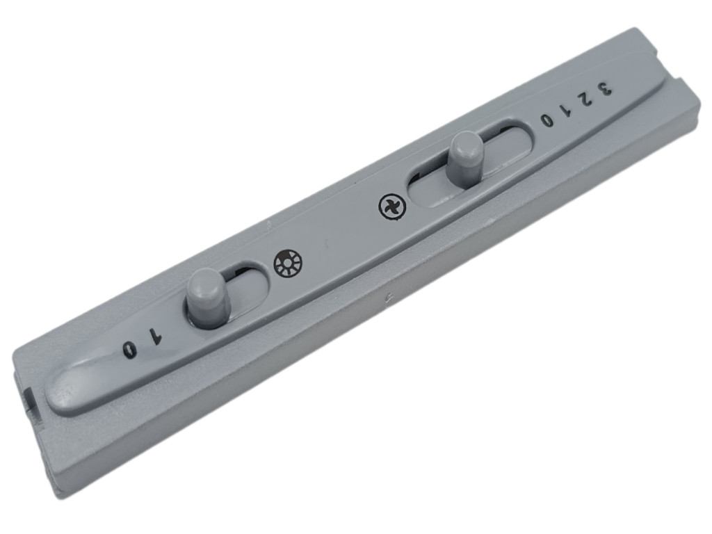 Panel ovládací šedý digestoř MORA 5717, 2 šoupátka, kulaté provedení