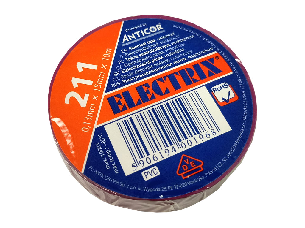 Páska izolační ELECTRIX PVC fialová šířka 15mm