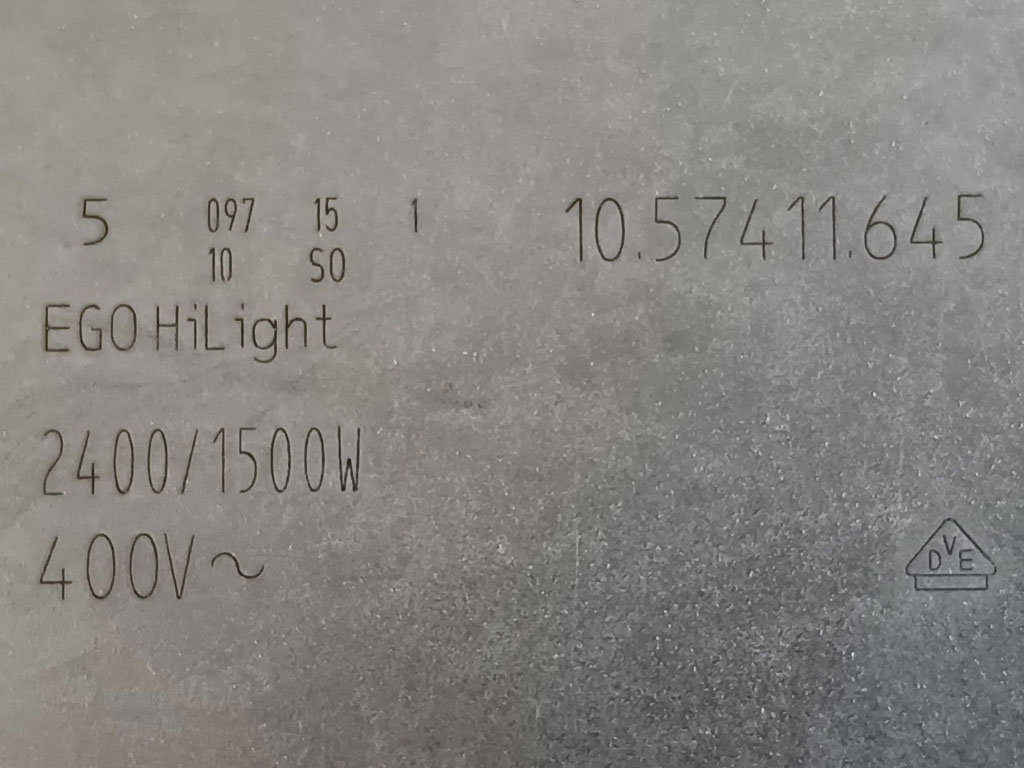 Plotna sklokeramické desky 10.57411.645 EGO, originál