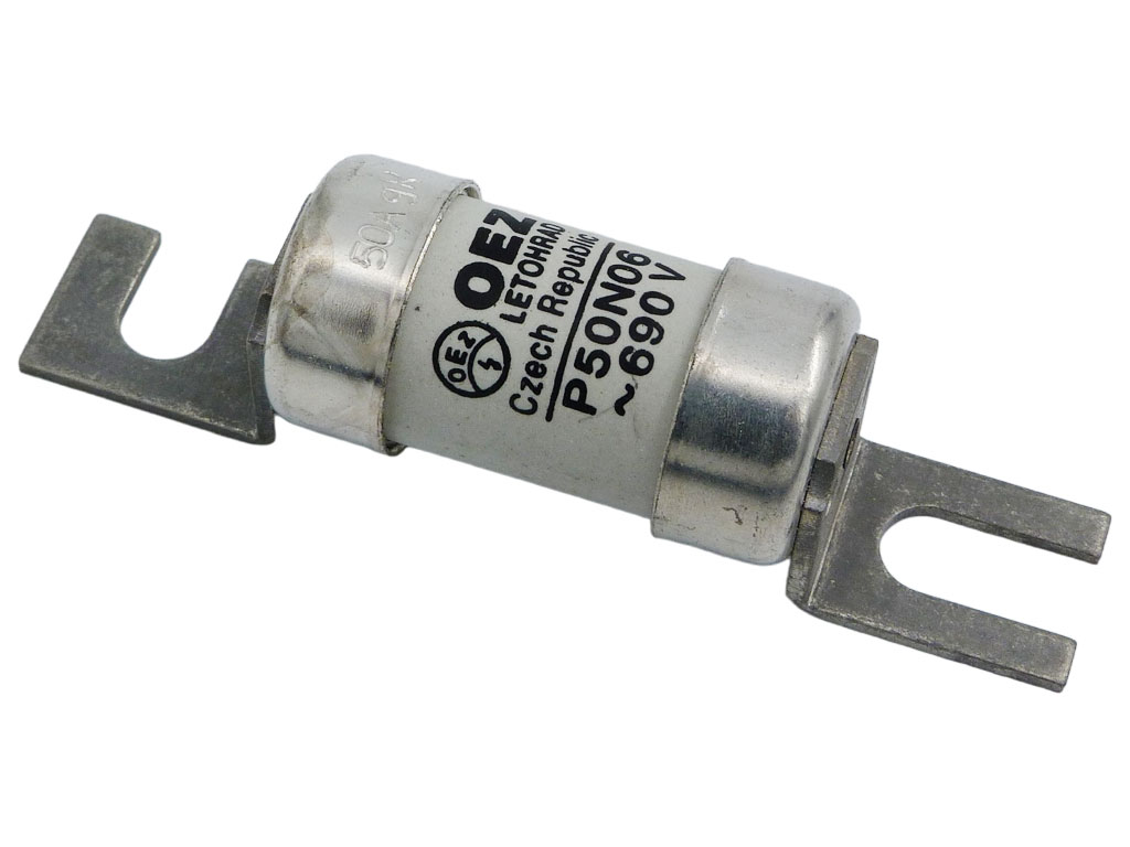 Pojistka OEZ P50N06, pojistková vložka pro jištění polovodičů 690V 50A qR