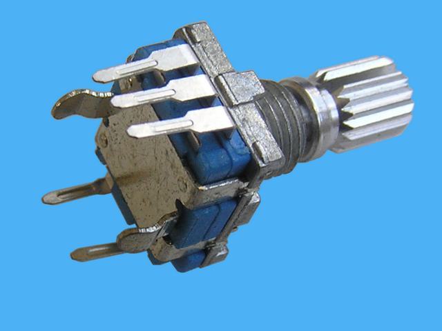 Potenciometr - multifunkční přepínač + tlačítko, drážkovaná hřídel 8mm / rotary encoder