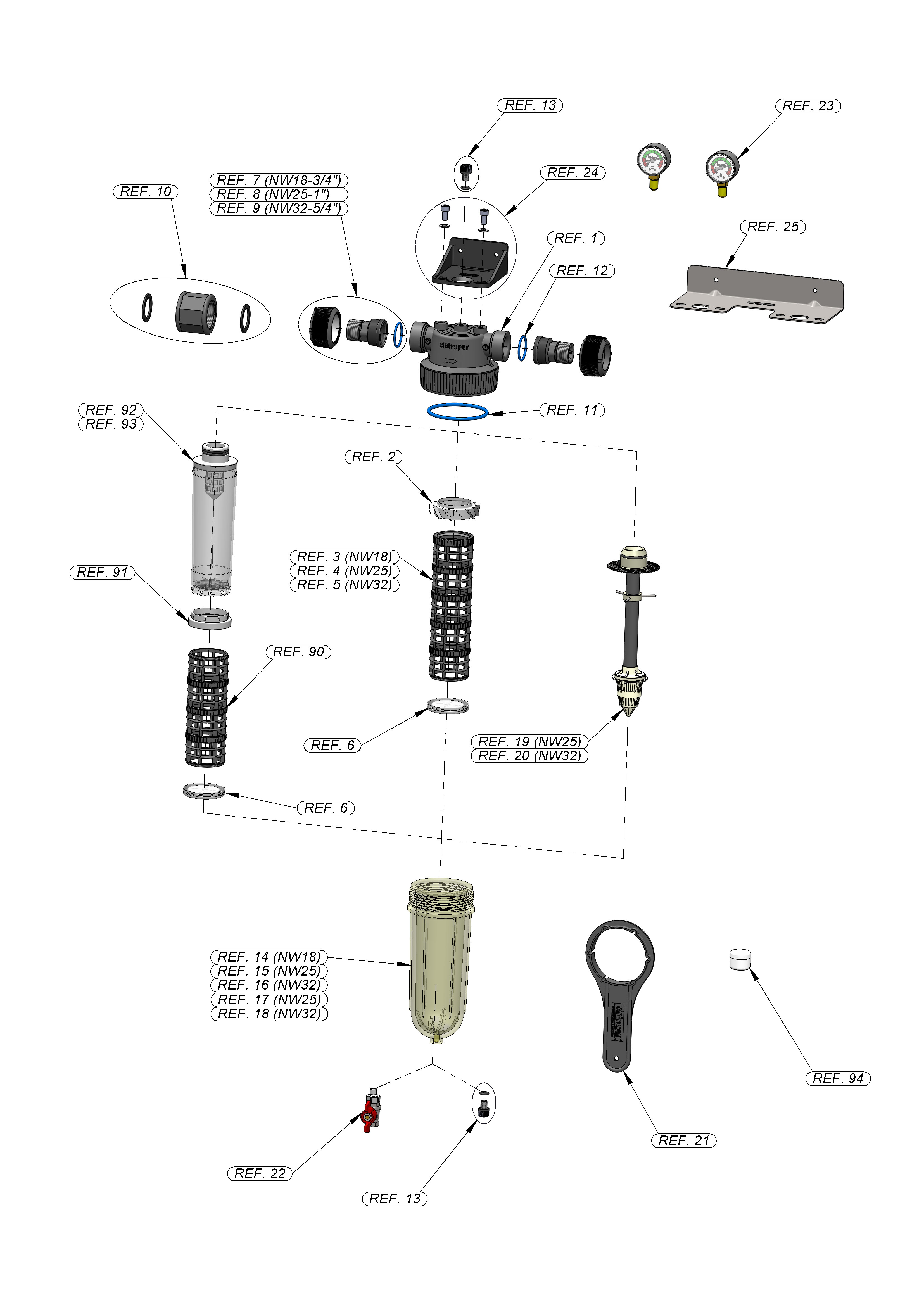 Potrubní filtr na vodu CINTROPUR NW 18    3/4"   průtok: 3,5 m3/hod