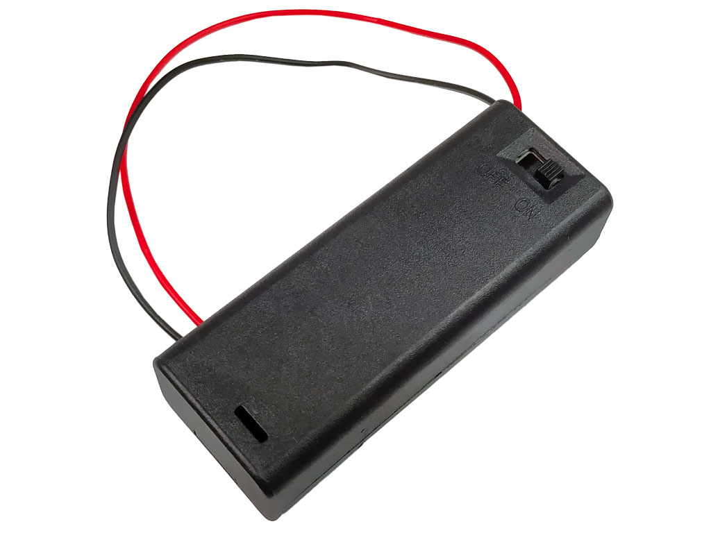 Pouzdro na baterie 1x AA krabička s vypínačem, vývod vodiče