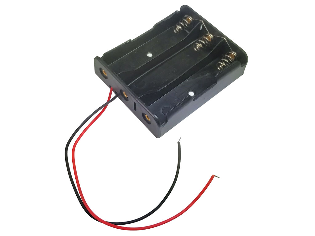 Pouzdro na baterie 3x 18650 vedle sebe, vývod vodiče, paralelní zapojení