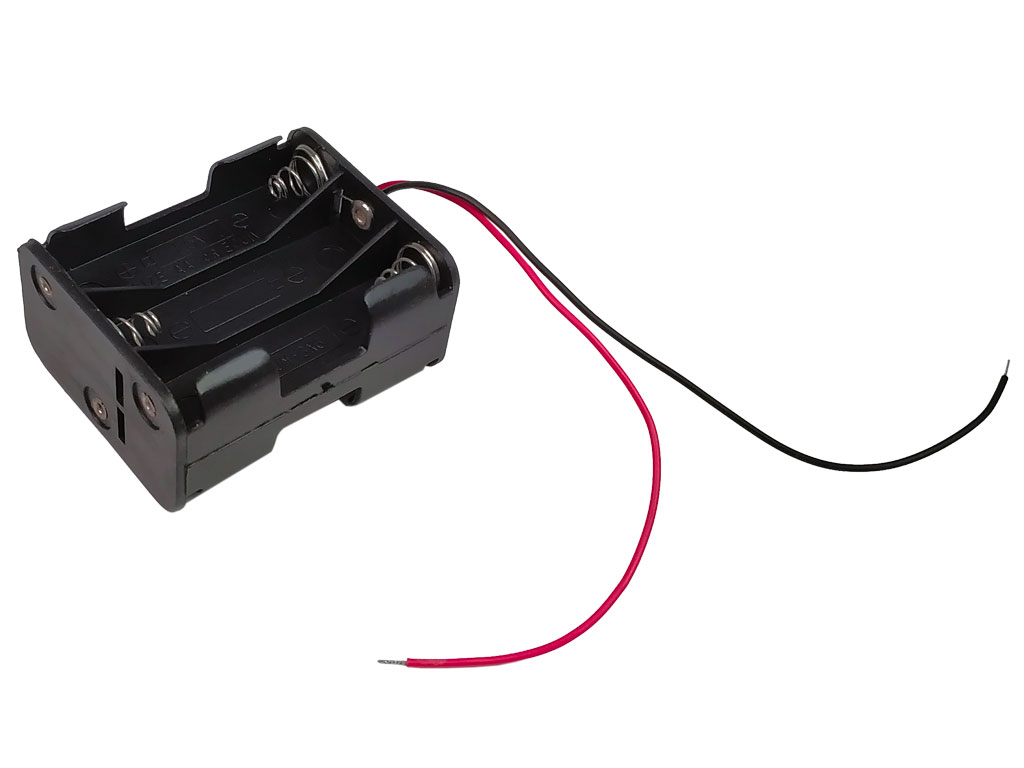 Pouzdro na baterie 6x AA, 2x3 vedle sebe, vývod vodiče, sériové zapojení