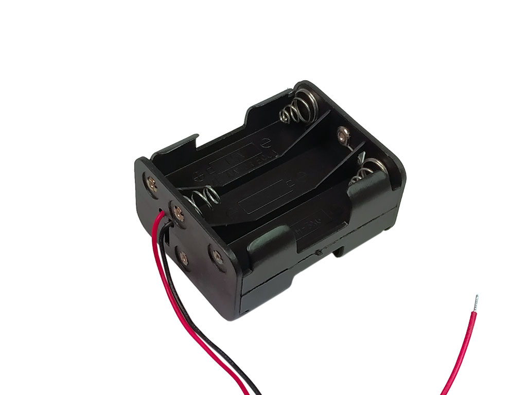 Pouzdro na baterie 6x AA, 2x3 vedle sebe, vývod vodiče, sériové zapojení