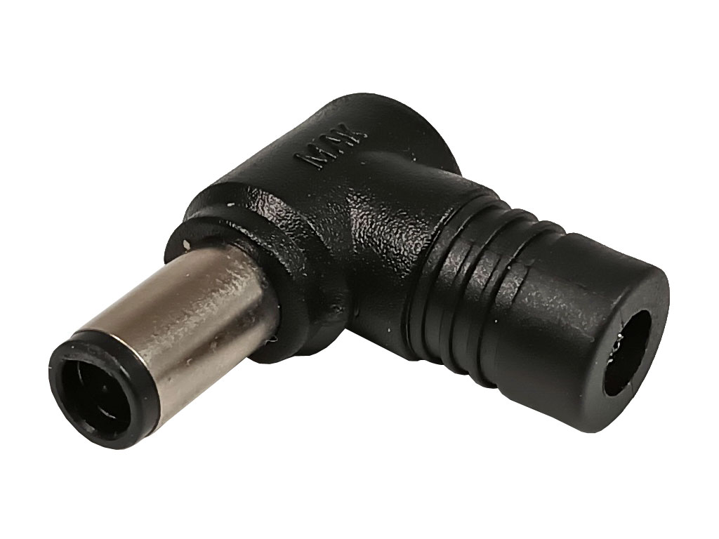 Přechodka napájecí konektor, se středovým pinem HSWA 5.5 x 2.5 mm na 7.4 x 5.1 mm úhlová, se středovým pinem HP