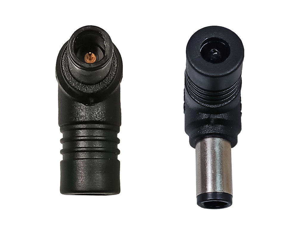 Přechodka napájecí konektor, se středovým pinem HSWA 5.5 x 2.5 mm na 7.4 x 5.1 mm úhlová, se středovým pinem HP