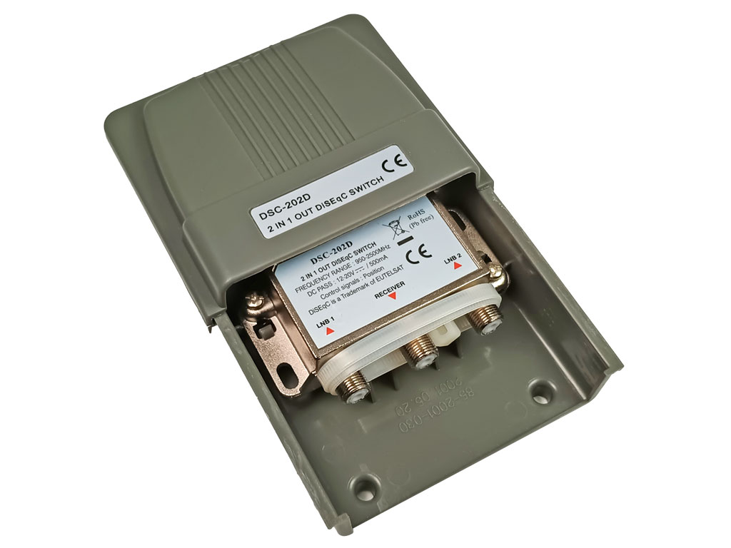Přepínač DISEqC 2x1, venkovní DSC 202D