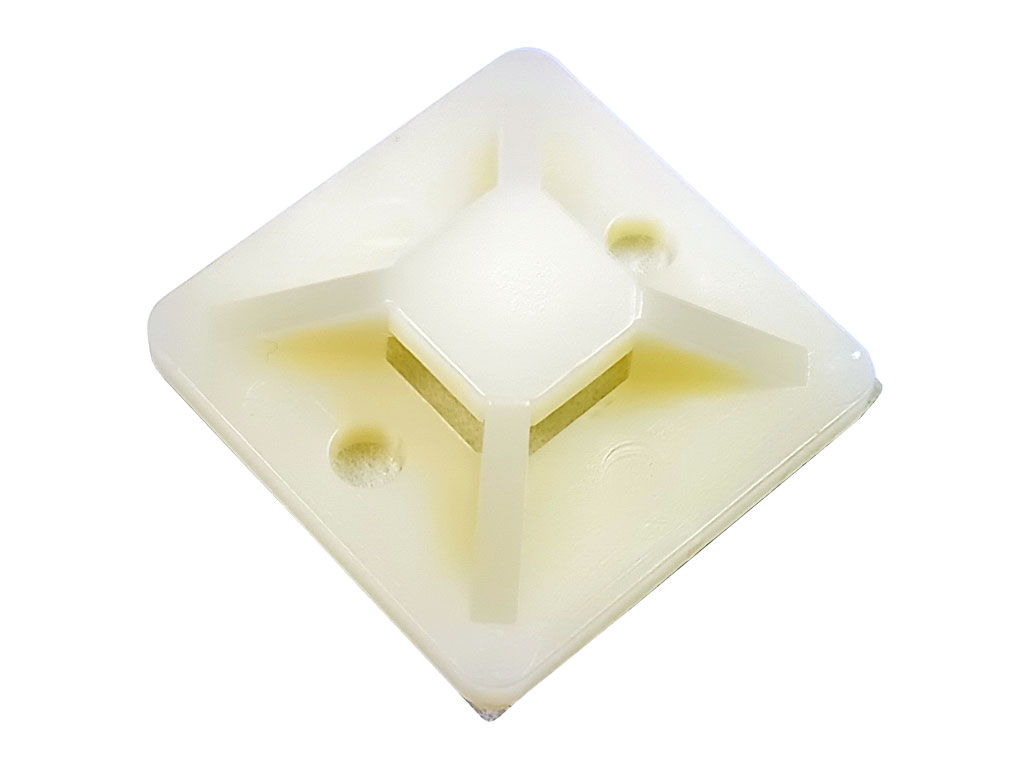 Příchytka stahovacích pásků, samolepicí, 26x26mm, pro pásky šířky max. 4.8mm