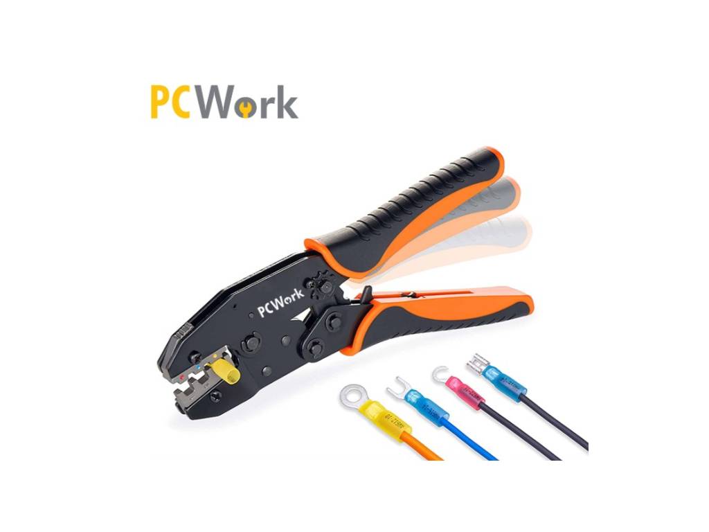 Ráčnové krimpovací kleště PCW04B na konektory, dutinky a očka, na kabel 0,5–6 mm² (22–10 AWG)