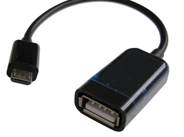Redukce USB typ A / micro USB typ B - s kabelem 10cm - OTG MP 33904
