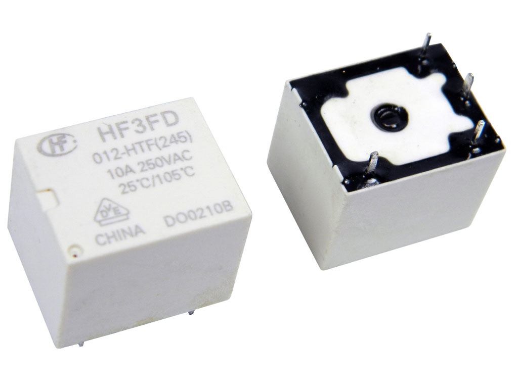 Relé 12V  1 x 250V / 10A HF3FD 012-HTF HONGFA 