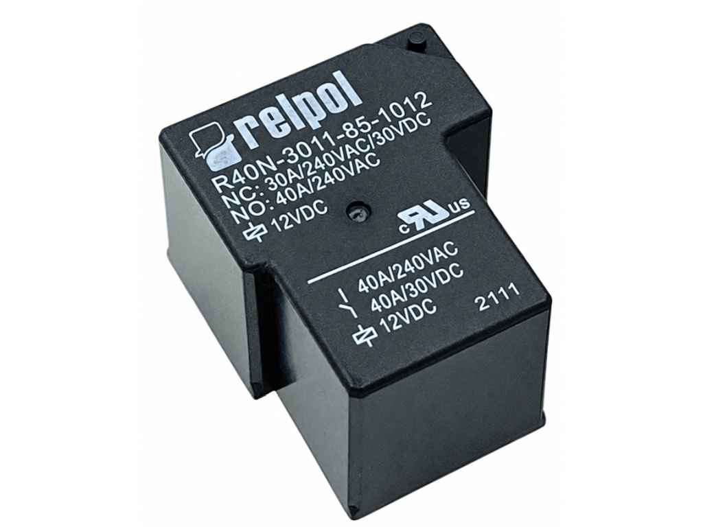 Relé 12V DC 1 x 240V AC / 40A, 30V DC / 40A R40N-3011-85-1012 RELPOL