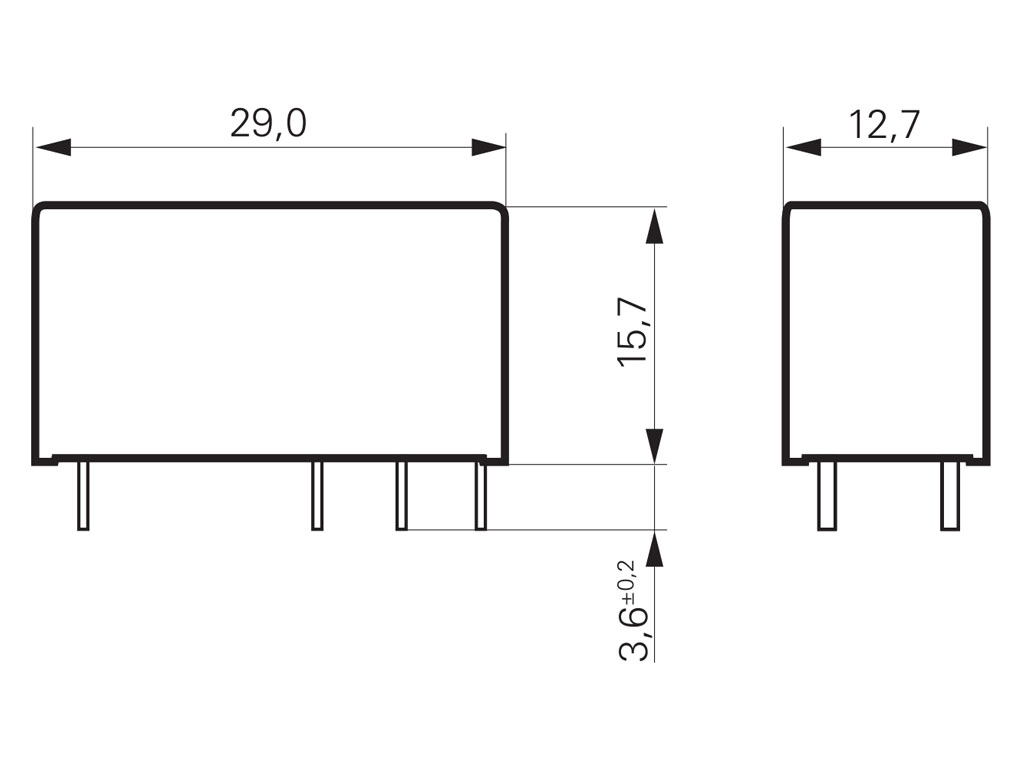 Relé 12V DC 2 x 250V AC / 8A, 30V DC / 8A RT424012, 6-1393243-3 TE Connectivity