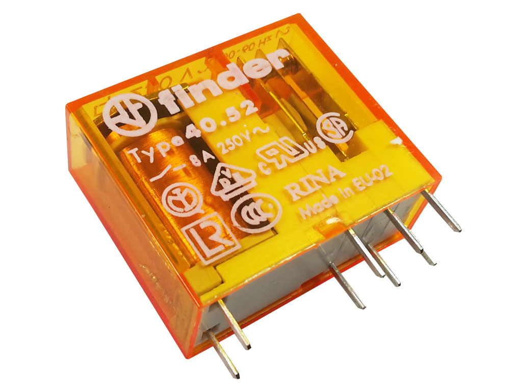 Relé 230V  2 x 250V / 8A 40.52.8.230.000 Finder