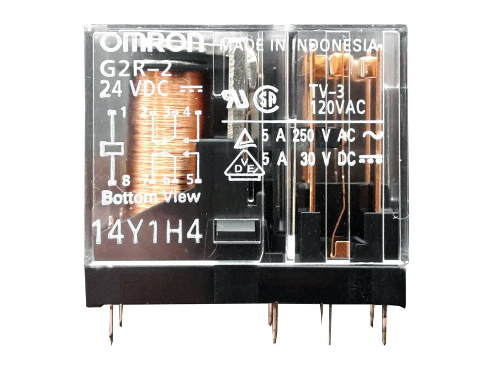 Relé 24V  1 x 250V / 5A G2R-2 24VDC  Omron 