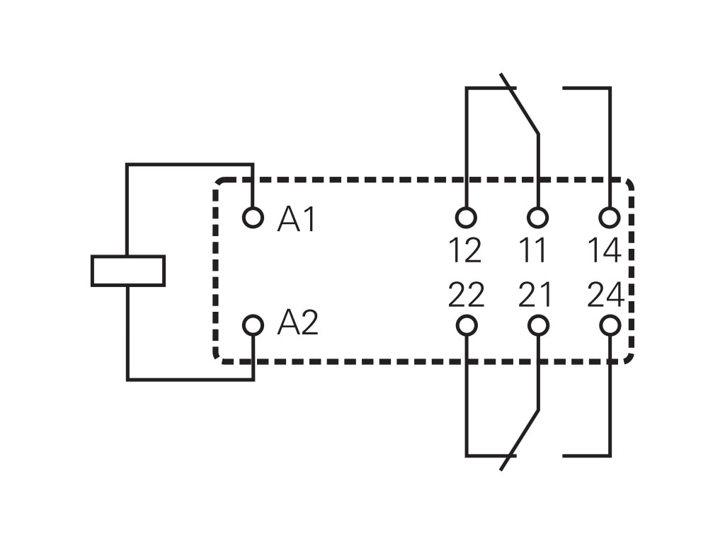 Relé 24V DC 2 x 250V AC / 8A, 30V DC / 8A RT424024, 6-1393243-8 TE Connectivity
