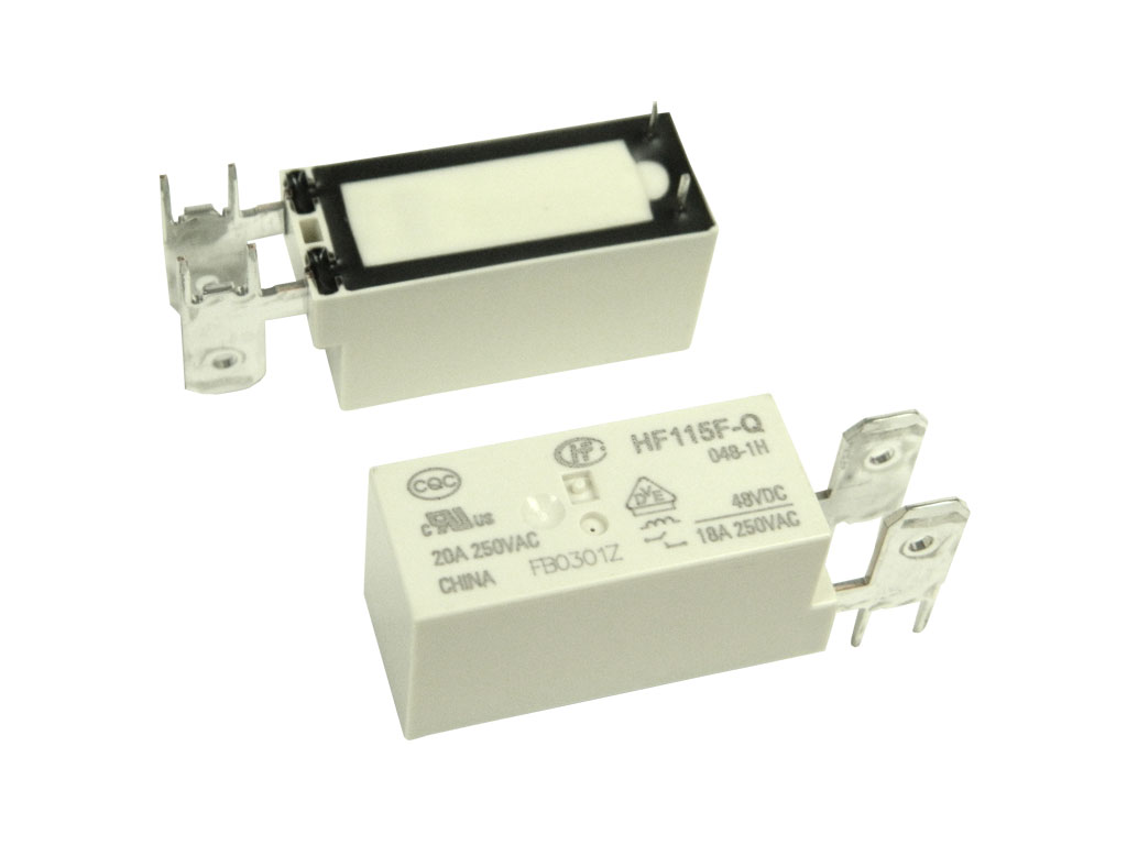 Relé 48V 1 x 250V / 18A JQX-115F-Q-048-1H, HF115F-Q/048-1H HONGFA RELAY 