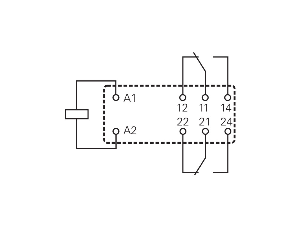Relé 48V DC 2 x 250V AC / 8A, 30V DC / 8A RT424048, 7-1393243-0 TE Connectivity