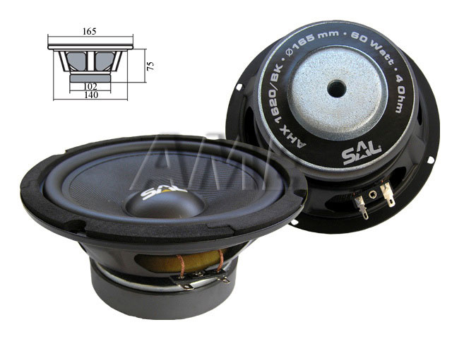 Reproduktor SAL AHX1620/BK  4ohm/60W - basový / středobasový reproduktor
