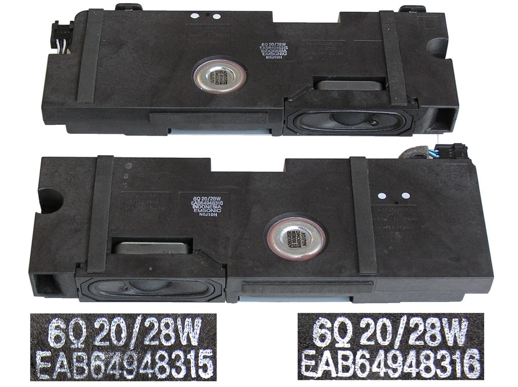 Reproduktor TV LCD 6 ohm 20W - pár LG  EAB64948315 + EAB64948316